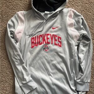 Nike Gray and Red Buckeyes Hoodie Mens Large